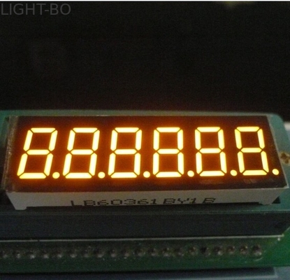 6 a 0.36 pollici ambrati alfanumerici continuo dell'esposizione di LED di segmento della cifra 7