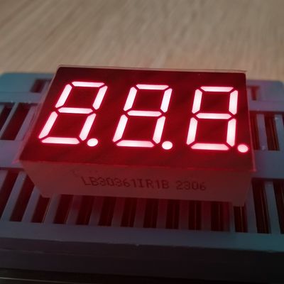 Display LED a 3 cifre a 7 segmenti ad anodo comune da 0,36 pollici (9,2 mm) rosso super luminoso per indicatori di temperatura/umidità
