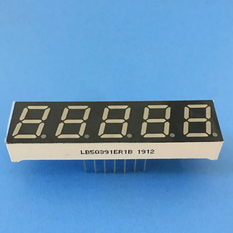 Display a LED a 7 segmenti di colore rosso super luminoso da 0,39 pollici con anodo comune a 5 cifre per convertitore di frequenza digitale 4