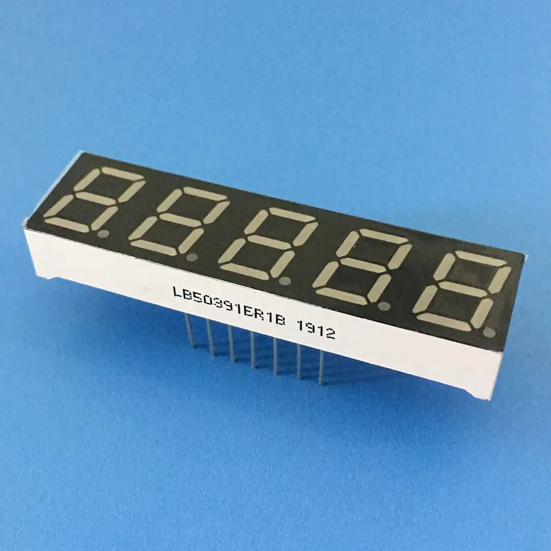 Display a LED a 7 segmenti di colore rosso super luminoso da 0,39 pollici con anodo comune a 5 cifre per convertitore di frequenza digitale 5