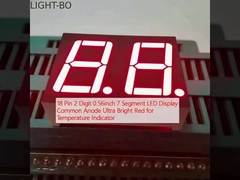 18 pin 2 cifre 0,56 pollici 7 segmento LED Display comune anodo Ultra rosso brillante per l'indicatore di temperatura