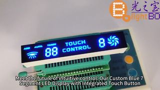 Pulsante a sfioramento personalizzato con display LED blu a 7 segmenti per il controllo della temperatura